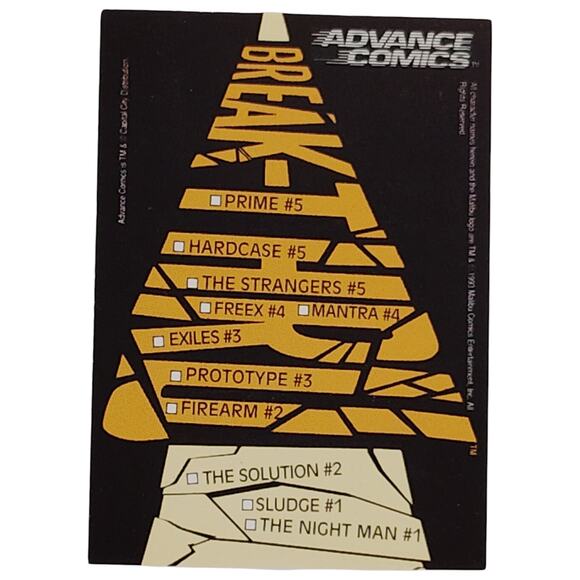 1993 Malibu Comics Ultraverrse and Break-Thru Checklist, Advance Comics Promo - Picture 3 of 3